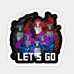 Gorilla Tag Let’s Go Monke Team T-Shirt VR Sticker